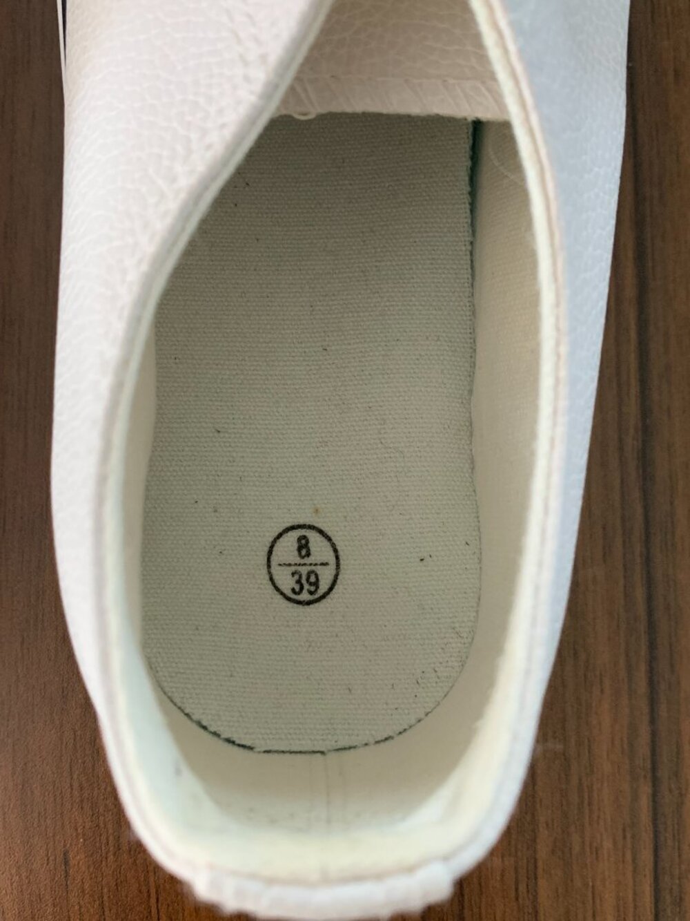 NWOB Faux Leather Converse Style Textured White Sneaker Shoes Casual 8 EU 39 - Picture 4 of 8